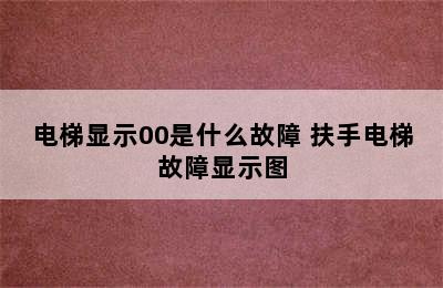 电梯显示00是什么故障 扶手电梯故障显示图